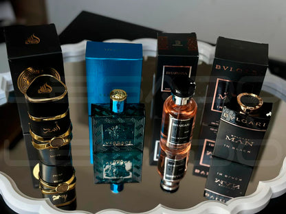 Kit Máxima Seducción Masculina - 4 Perfumes Premium: ASAD | BHARARA | VERSACE| BVLGARI - ❗❗SOLO HOY COMPRA AHORA Y LLEVA UNO ATOMIZADOR DE REGALO❗❗