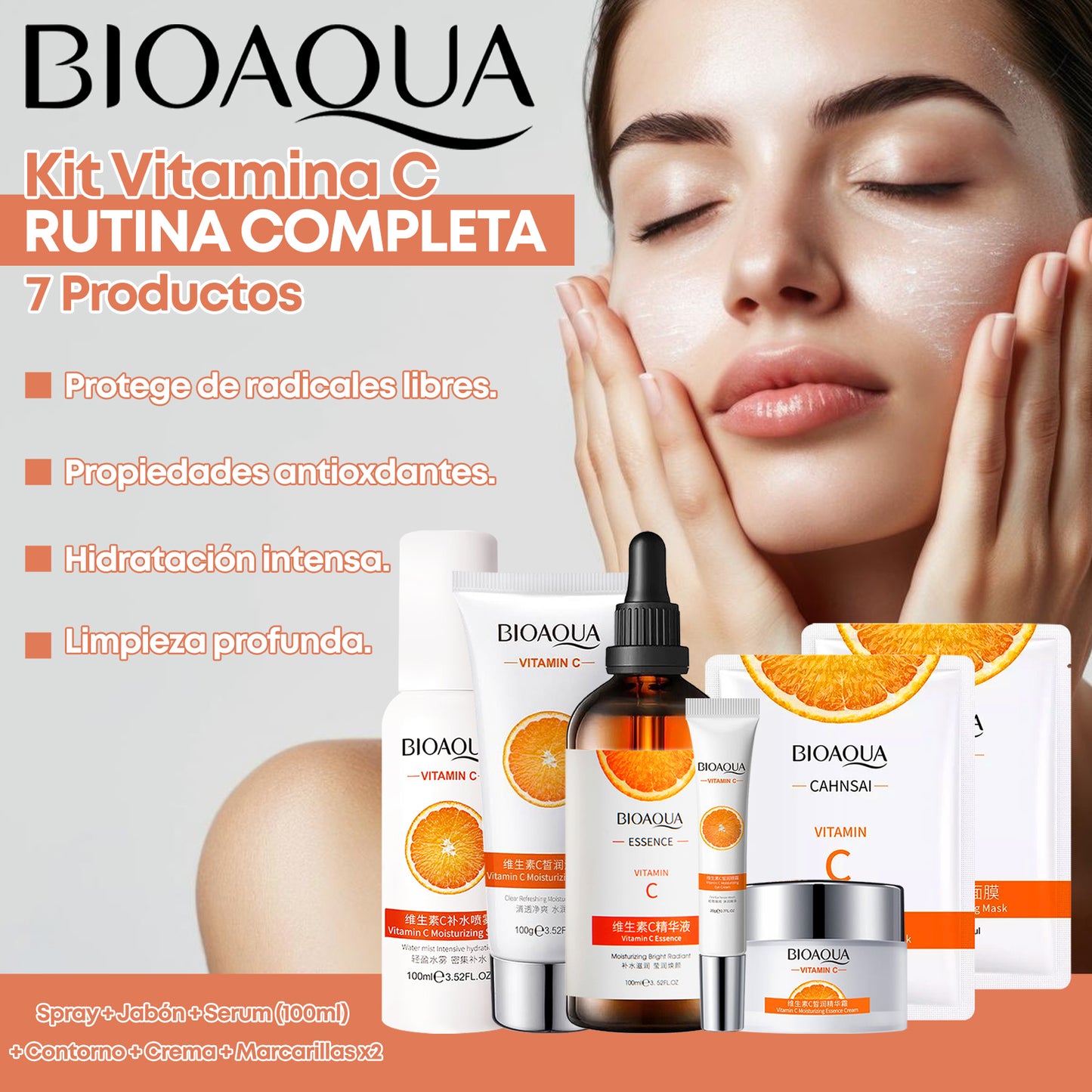 La Solución Definitiva para una Piel Perfecta - Caja de Lujo Vitamina C Kit X4 + 2 MASCARILLAS GRATIS - ENVIO GRATIS SOLO HOY